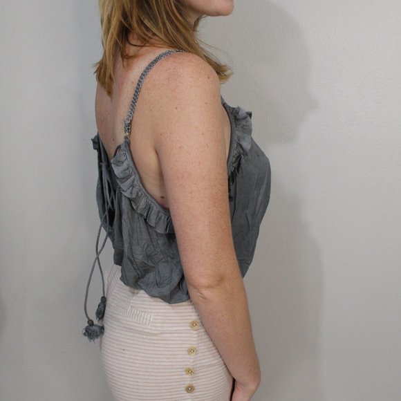 Super Soft Grey Pol Crop Top - Picture 5 of 5